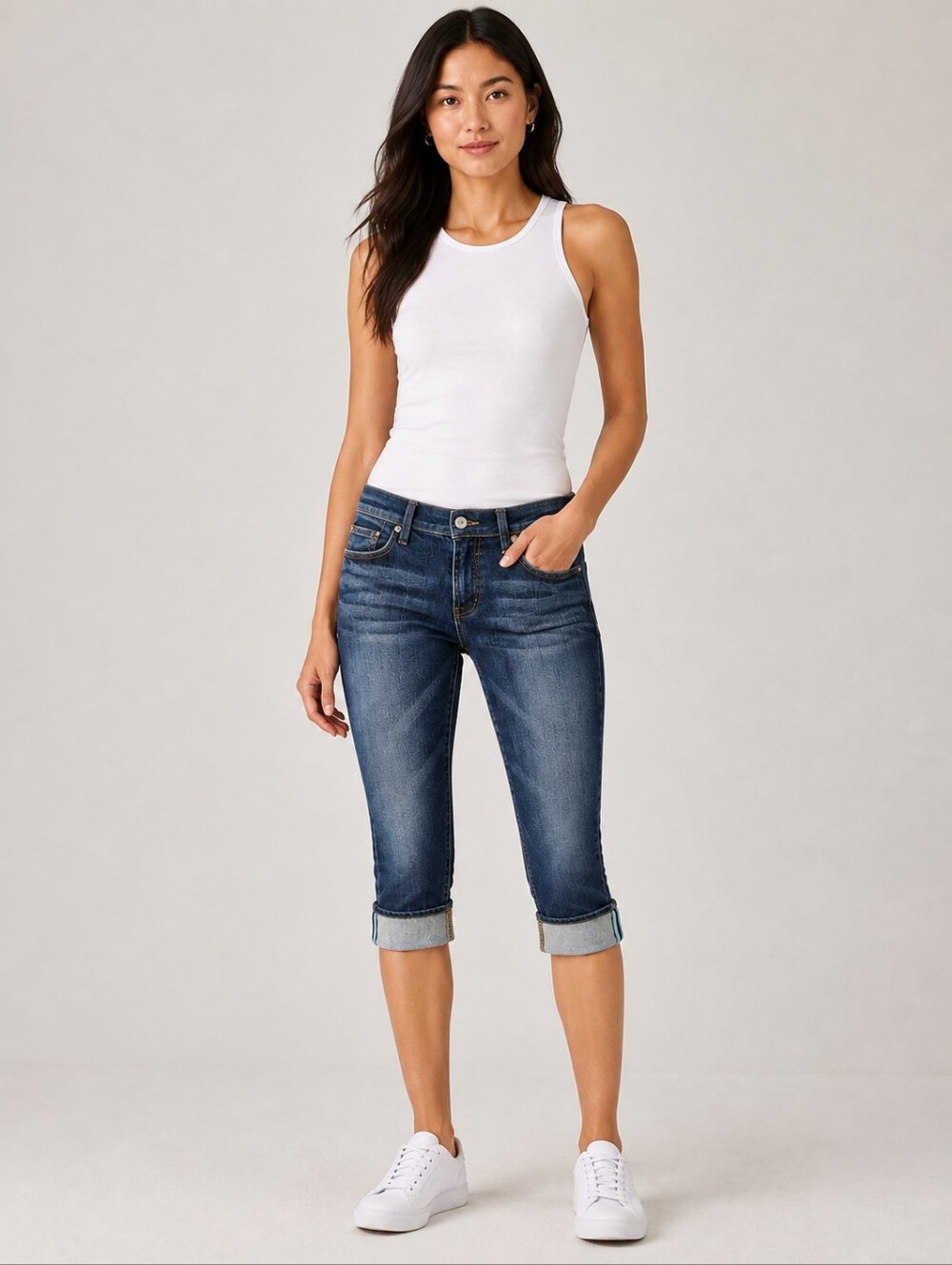 ❤ 7 FOR ALL MANKIND SELVEDGE CROP MIA SLIM CAPRI JEANS, 6 (28)